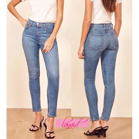 Reformation Denim - Reformation Serena High Waist Skinny Jeans Maya Rise Waisted Slim Blue Denim 26